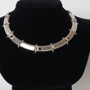 Designer Silver Necklace with Sapphire